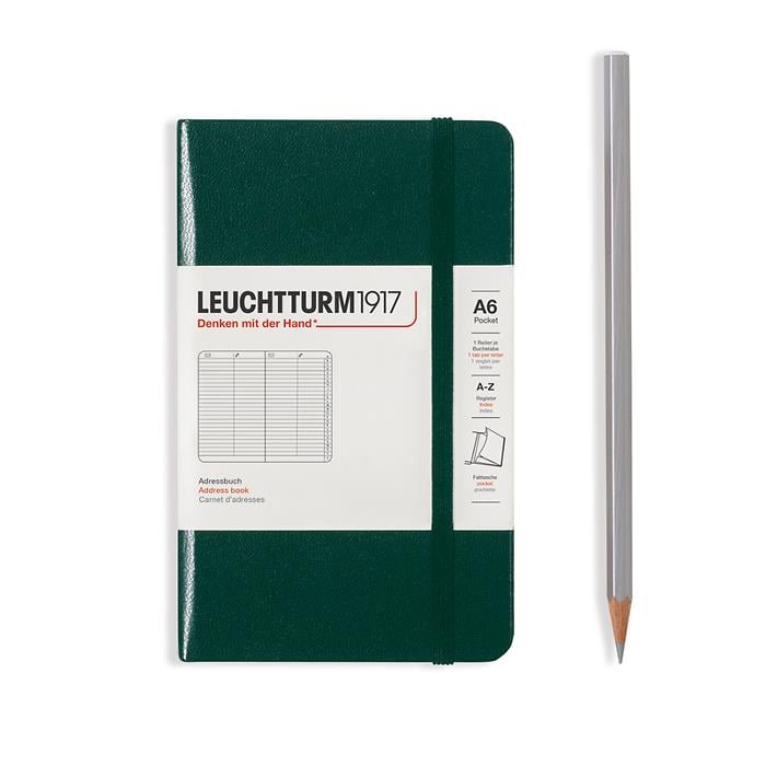 Leuchtturm1917 Sert Kapak 100 gr. Kağıt A6  Adres Defteri Forest Green 370362
