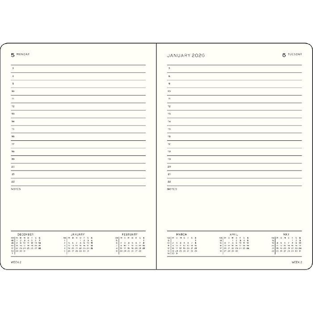 Leuchtturm1917 Planner 2027 - 12M Günlük Planner Medium A5 2027 İngilizce Sage 400328
