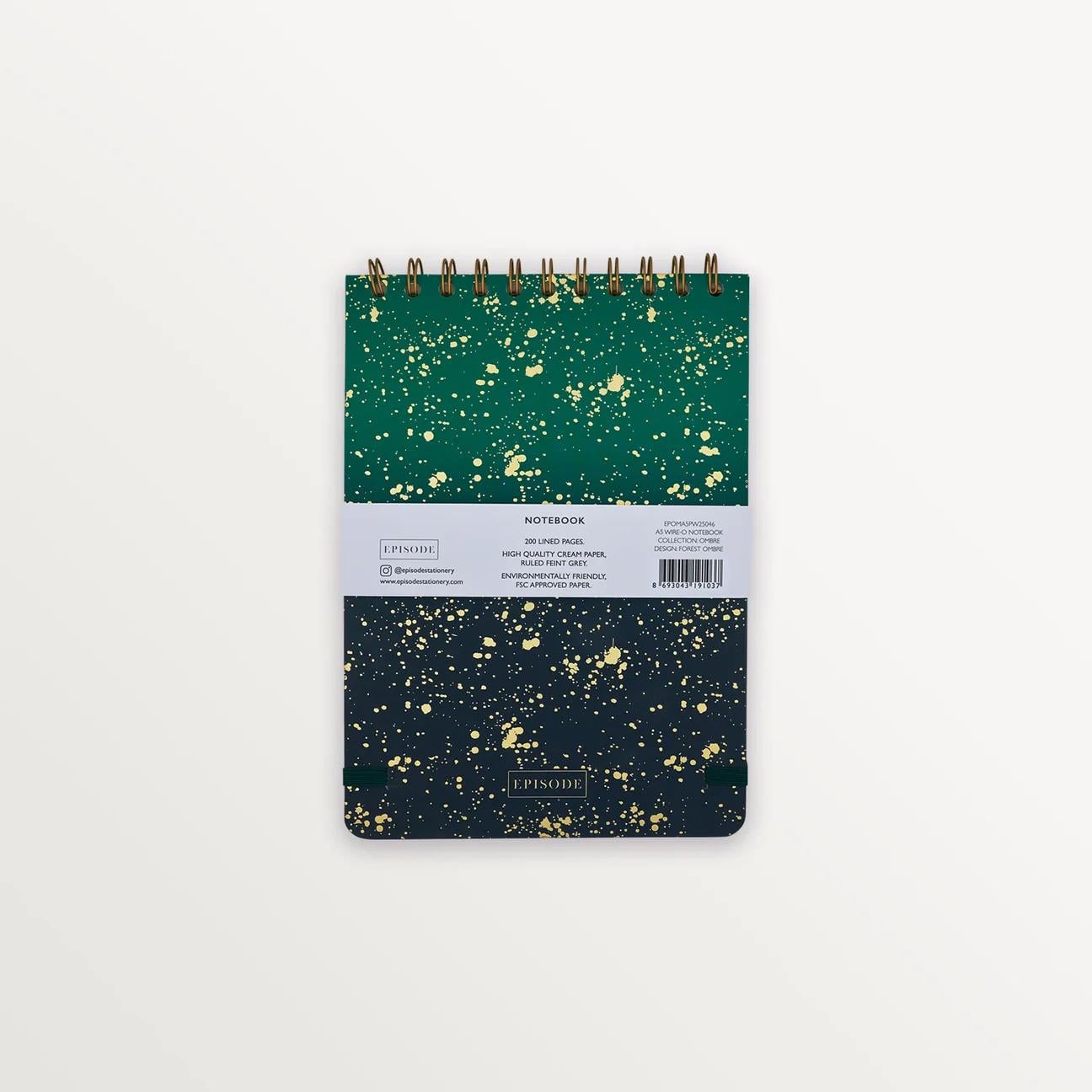 Episode A5 Spiralli Ombre 100 Yp. Defter - Green Ombre