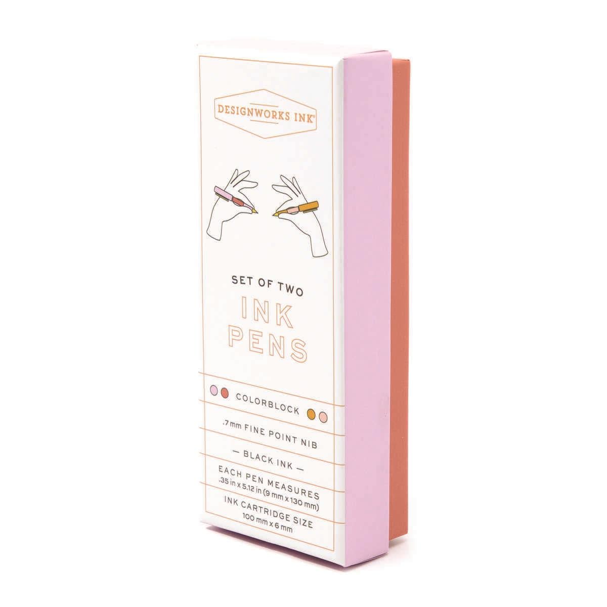 DesignWorks Colour Block İkili Tükenmez Kalem Seti Rosewood & Blush