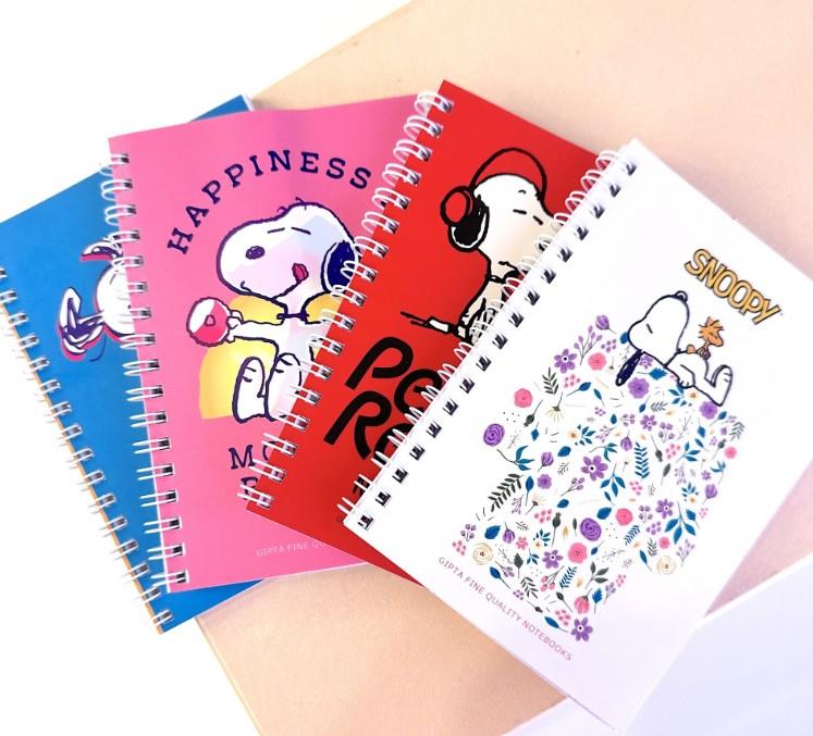 Gıpta 7316 Snoopy Spiralli A6 Karton Kapak Telli Defter 80 Yaprak Çizgili Lacivert