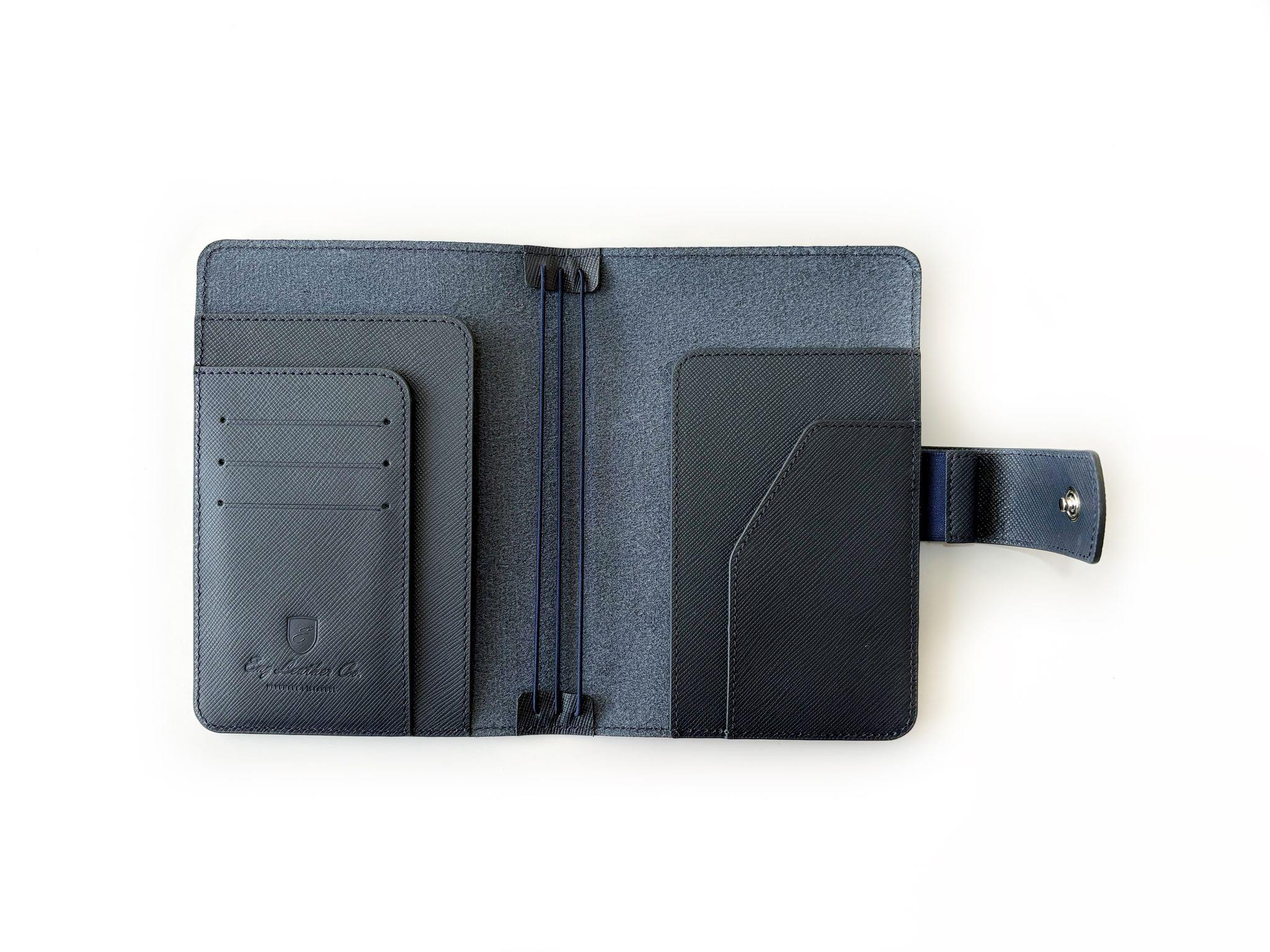 Eng Leather Saffiano Deri Koleksiyonu  A6 Defter & Kalem Çantası Deep Teal