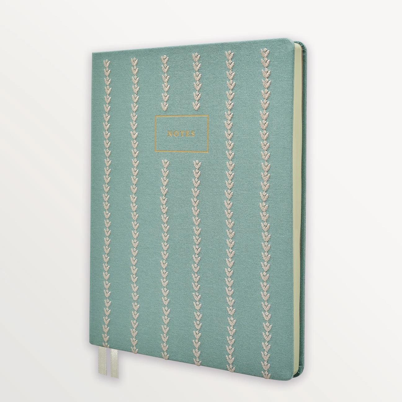 EPISODE SAGE LEAVES EMBROIDERED XL NOTEBOOK