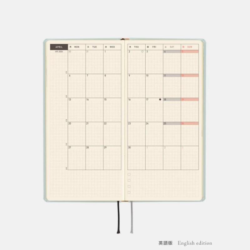 Hobonichi Techo Weeks English Slim Schedule Book - Moomin : 2026 Monday Start Mint