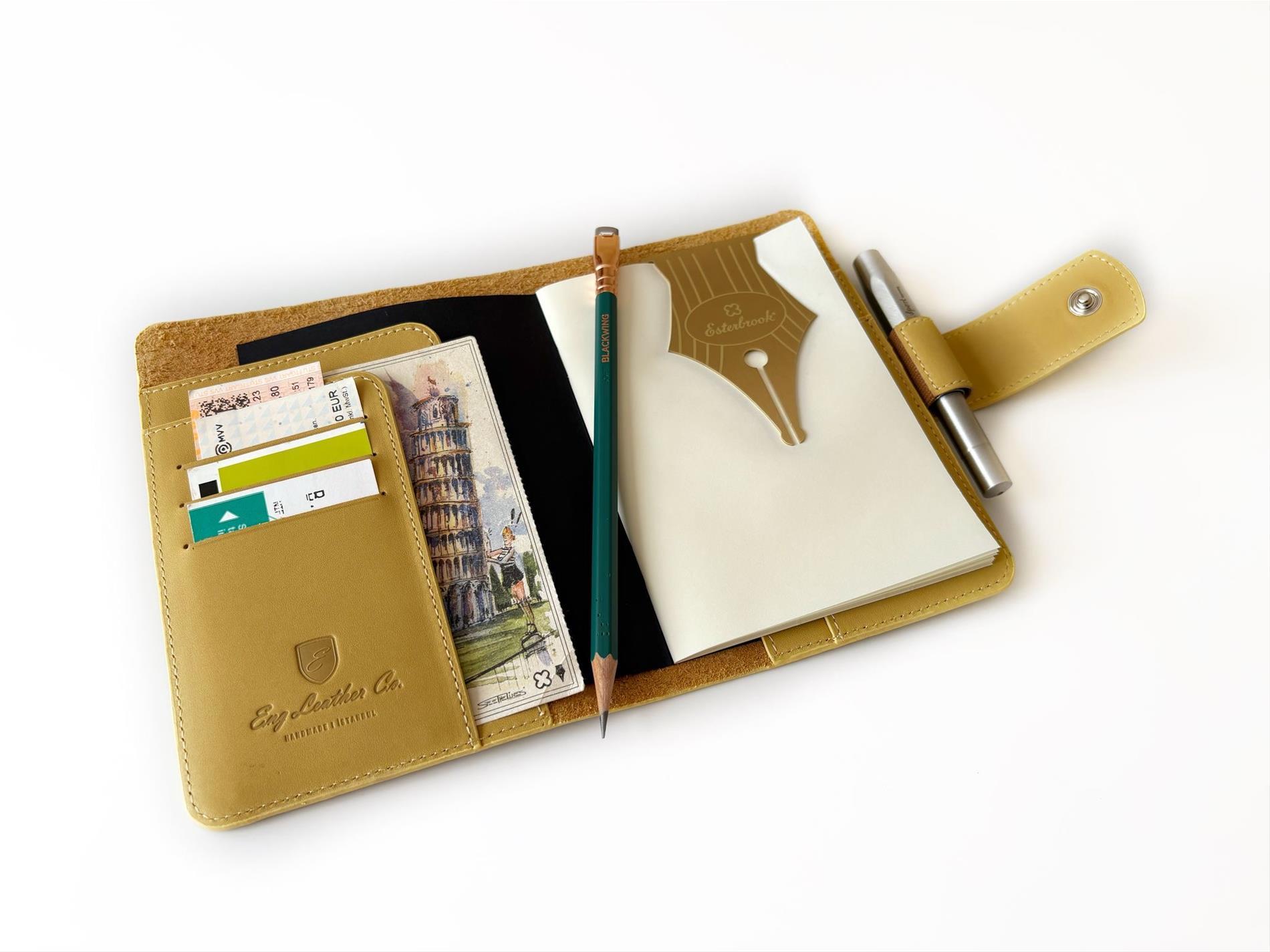 Eng Leather A6 Ebatlı Deri Defter Kılıfı ve Organizer - Sun Flower