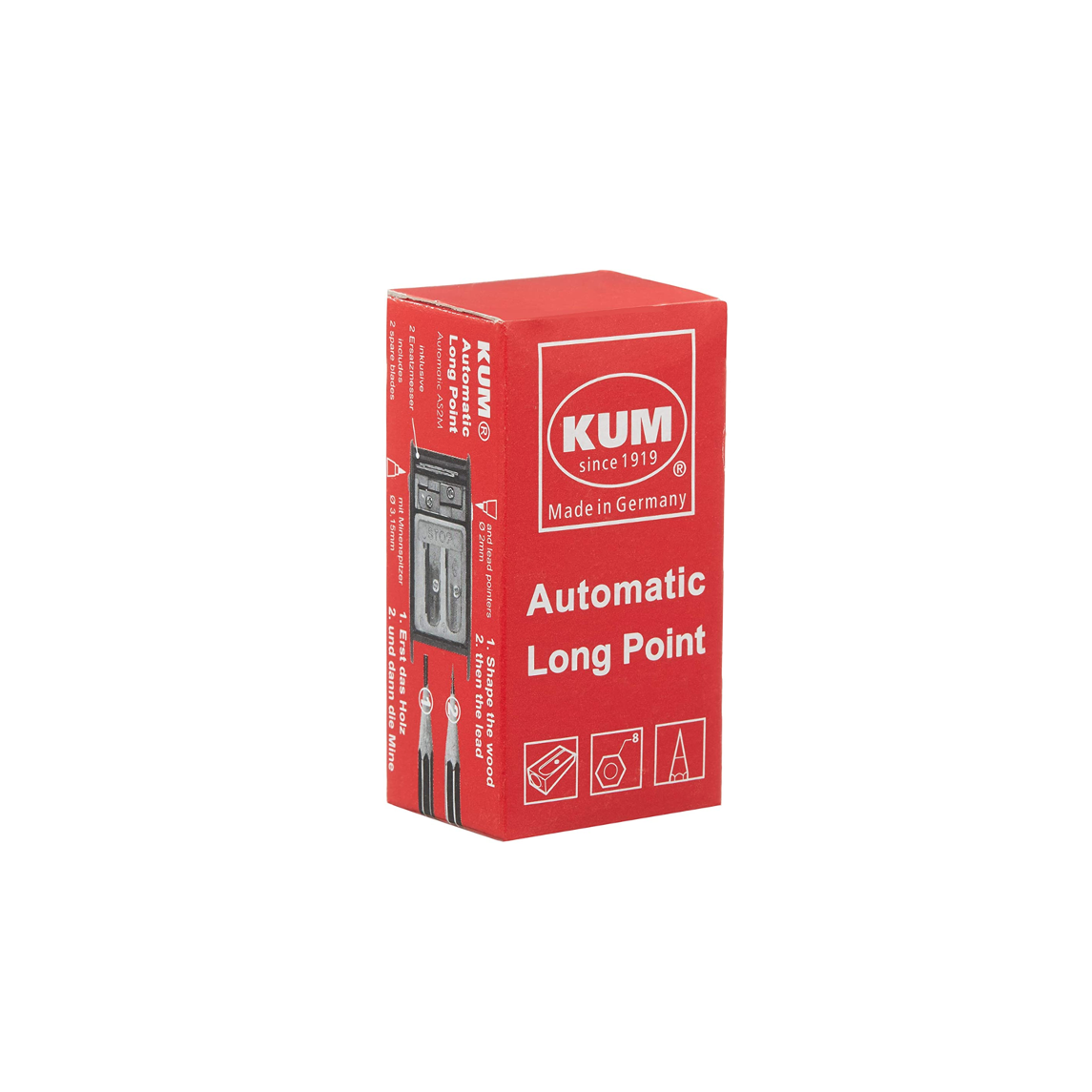 Kum AS2M Automatic Long Point Kalemtıraş Kırmızı