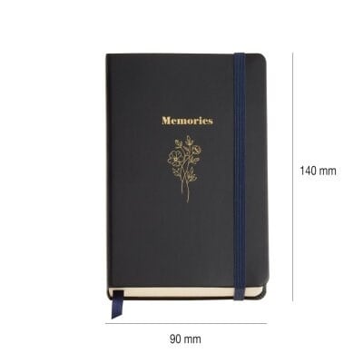 Miquelrius A6  British Bloom- 100 gr Çizgisiz Kalın Kapak  Siyah Defter