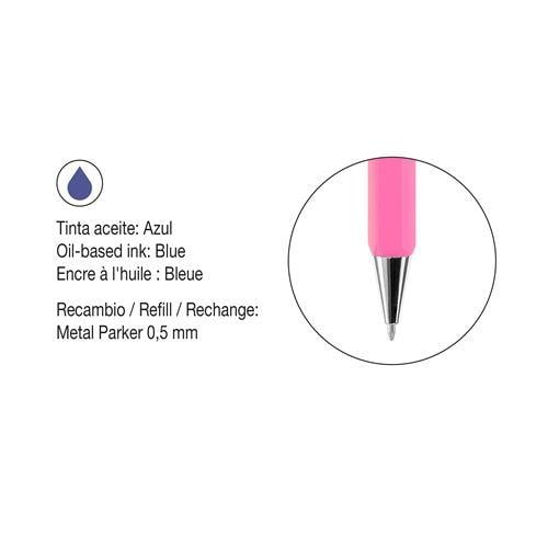 Miquelrius Metal Bright Pink&Yellow Özel Kutusunda  0.7 mm Tükenmez Kalem