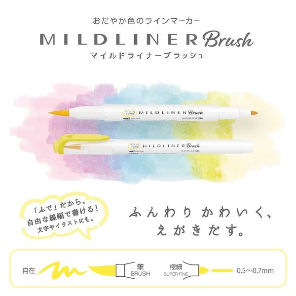 Zebra  Mildliner Limited Edition Brush with Template x Ocha Kalem Seti Ocha-San Kotori Set