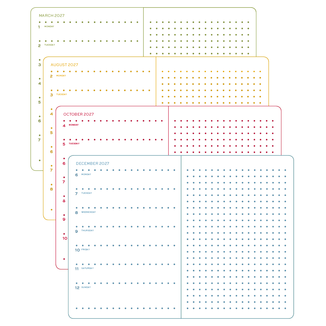 Leuchtturm1917 Planner 2027 - 12M Colourful Seasons Haftalık Planner & Notebook Medium A5 2027 Noktalı İngilizce 400368