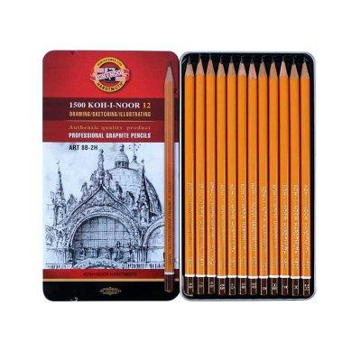 Koh-i Noor Profesyonel 1502/II 8B-2H Dereceli Metal Kutu Kalem Seti