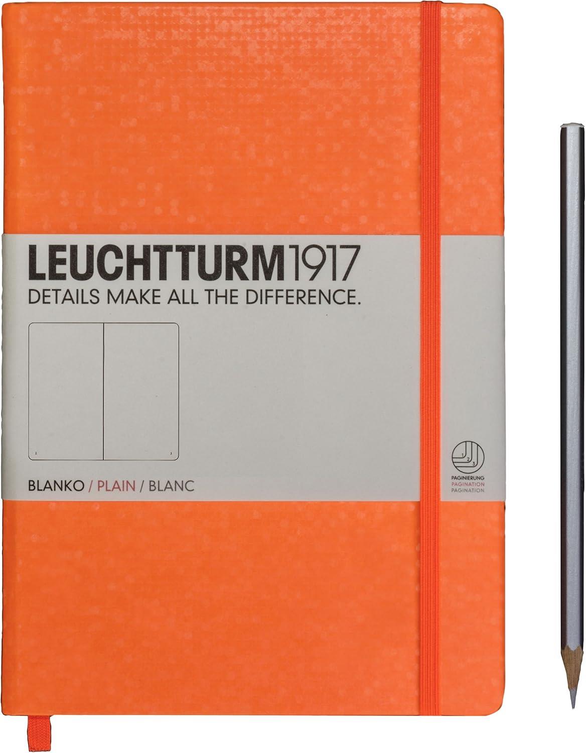 Leuchttrum 1917 Medium(A5) Sert Kapak, 251 Numaralandırılmış Düz Sayfa Defter Neon Orange 345060