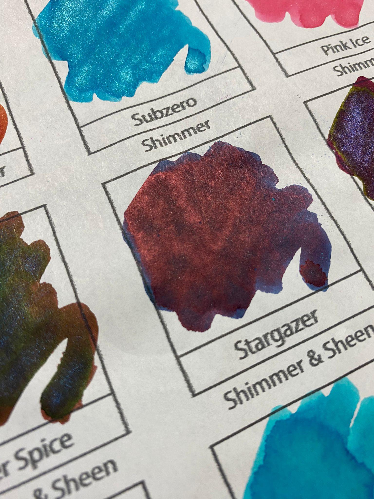 Diamine Inkvent Red Shimmer&Sheen Stargazer 2022