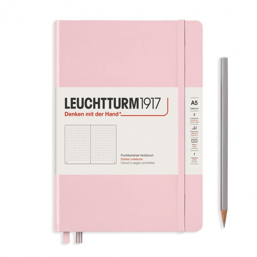 Leuchttrum 1917 Medium(A5) Sert Kapak, 251 Numaralandırılmış Noktalı Sayfa Defter Powder 361576