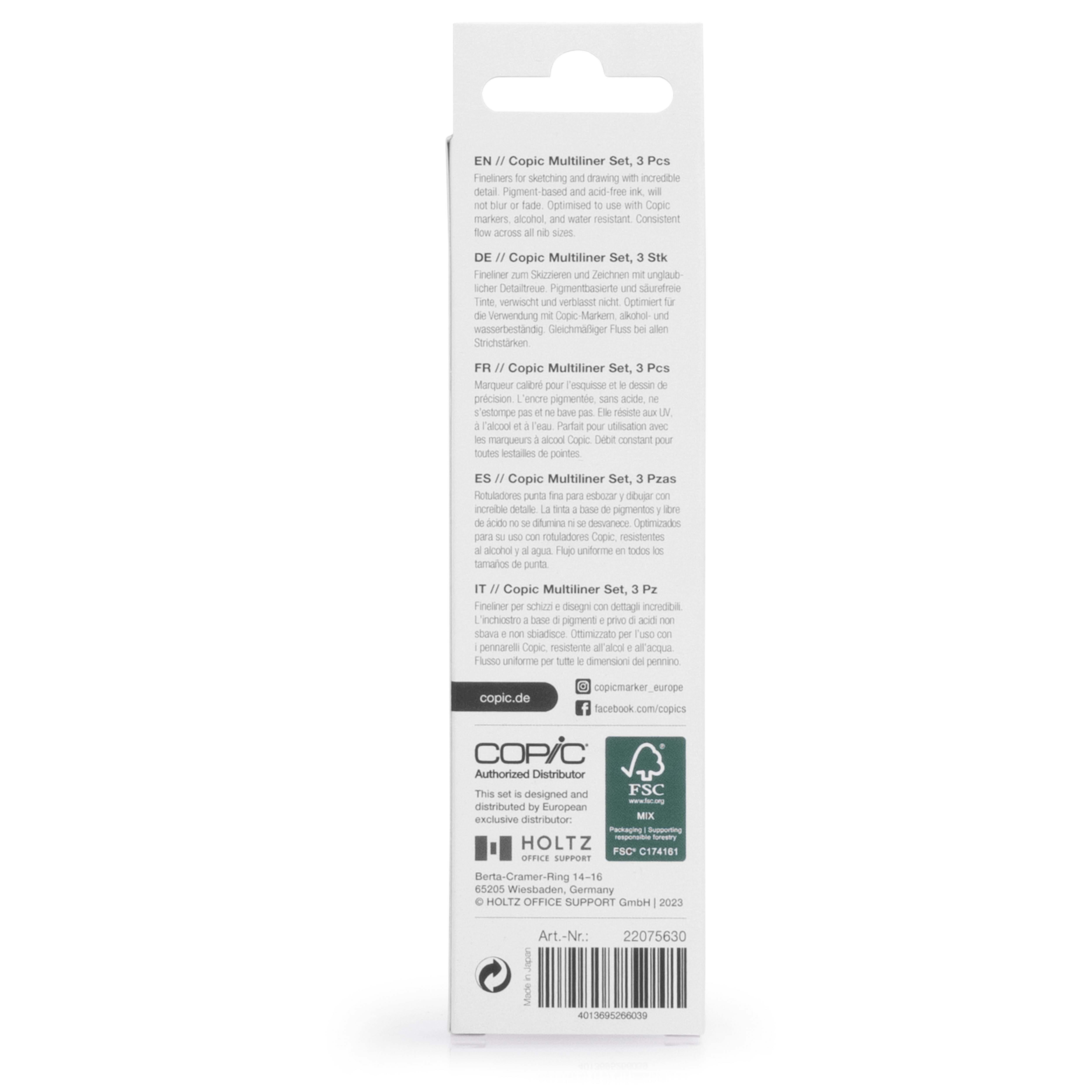 Copic Multiliner 3'lü Siyah Set - Medium 