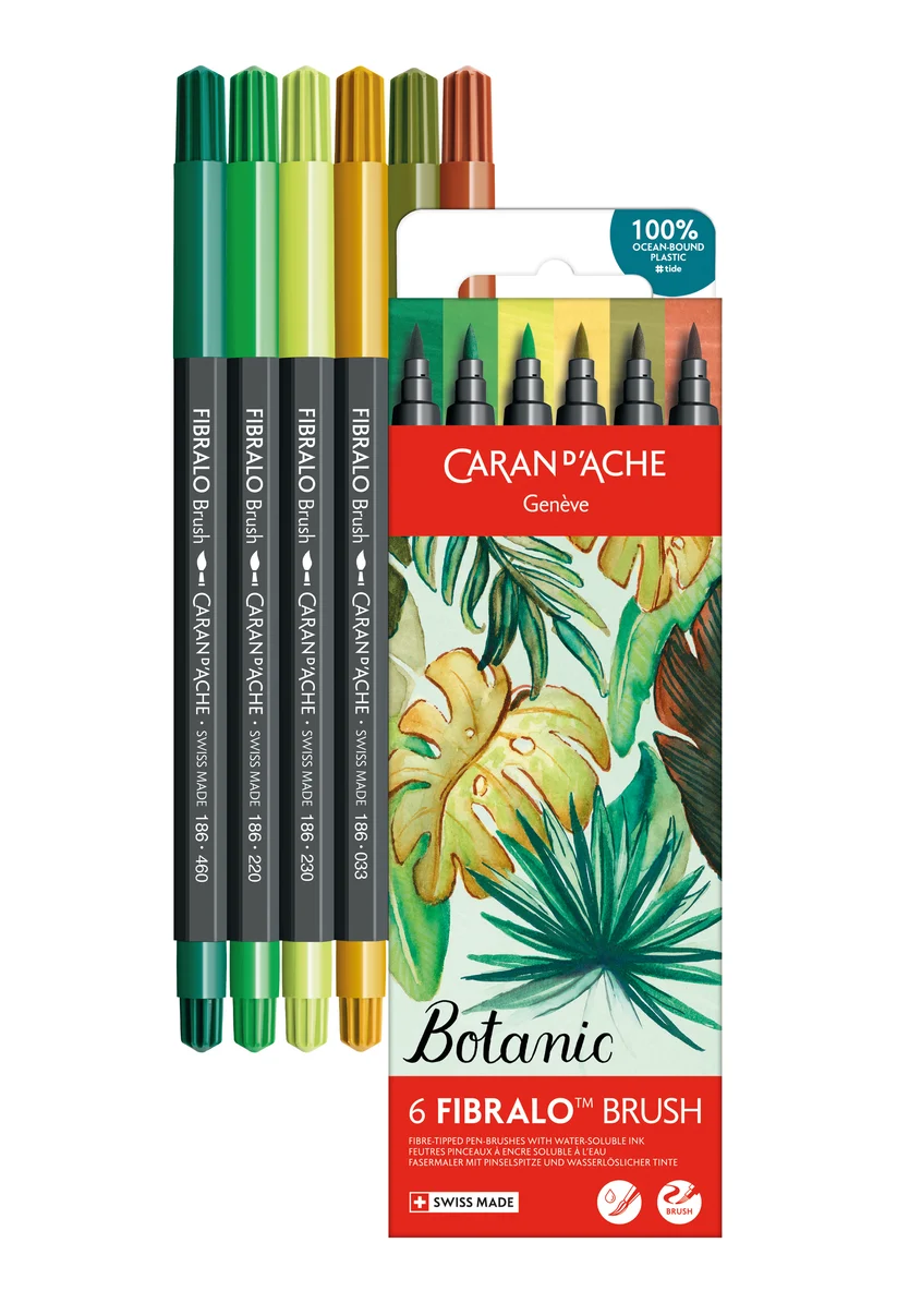 Caran d'Ache Fibralo™ Brush Botanik 6'Lı Keçeli Kalem Seti 186-804