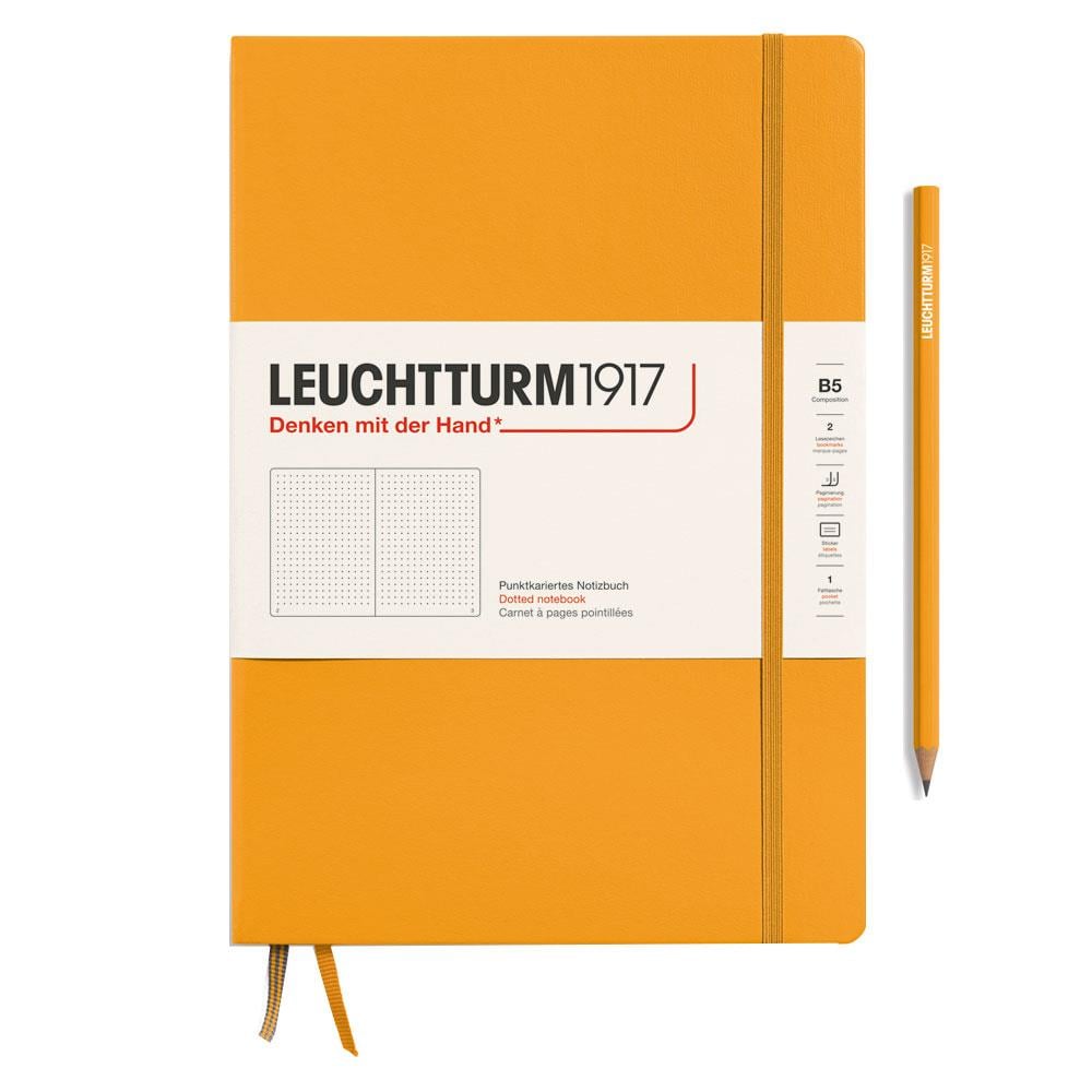 Leuchtturm1917 Composition Notebook, B5, Sert Kapak, 219 Sayfa Not Defteri, Noktalı, Rising Sun 366166