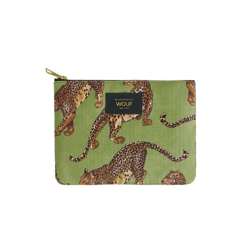 Wouf Olive Leopard Pouch  - El Çantası