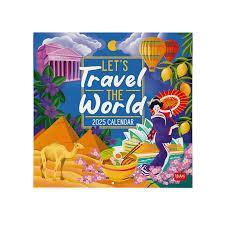 Legami 2025 Let's Travel The World Wall Calendar 30 x 29 cm Duvar Takvimi