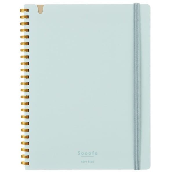 Kokuyo Sooofa Soft Ring Defter 4 mm Kareli  80 Sayfa, Geniş A5  Light Blue