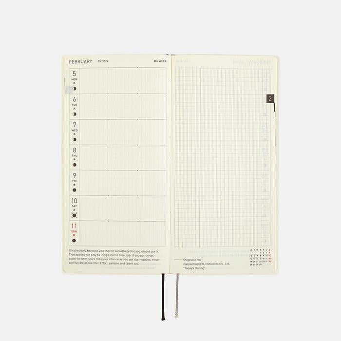 Hobonichi Techo Weeks Japanese Version 2024 Jan. Start White Line: Ivory