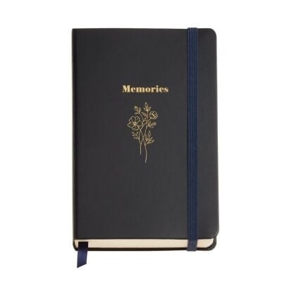 Miquelrius A6  British Bloom- 100 gr Çizgisiz Kalın Kapak  Siyah Defter