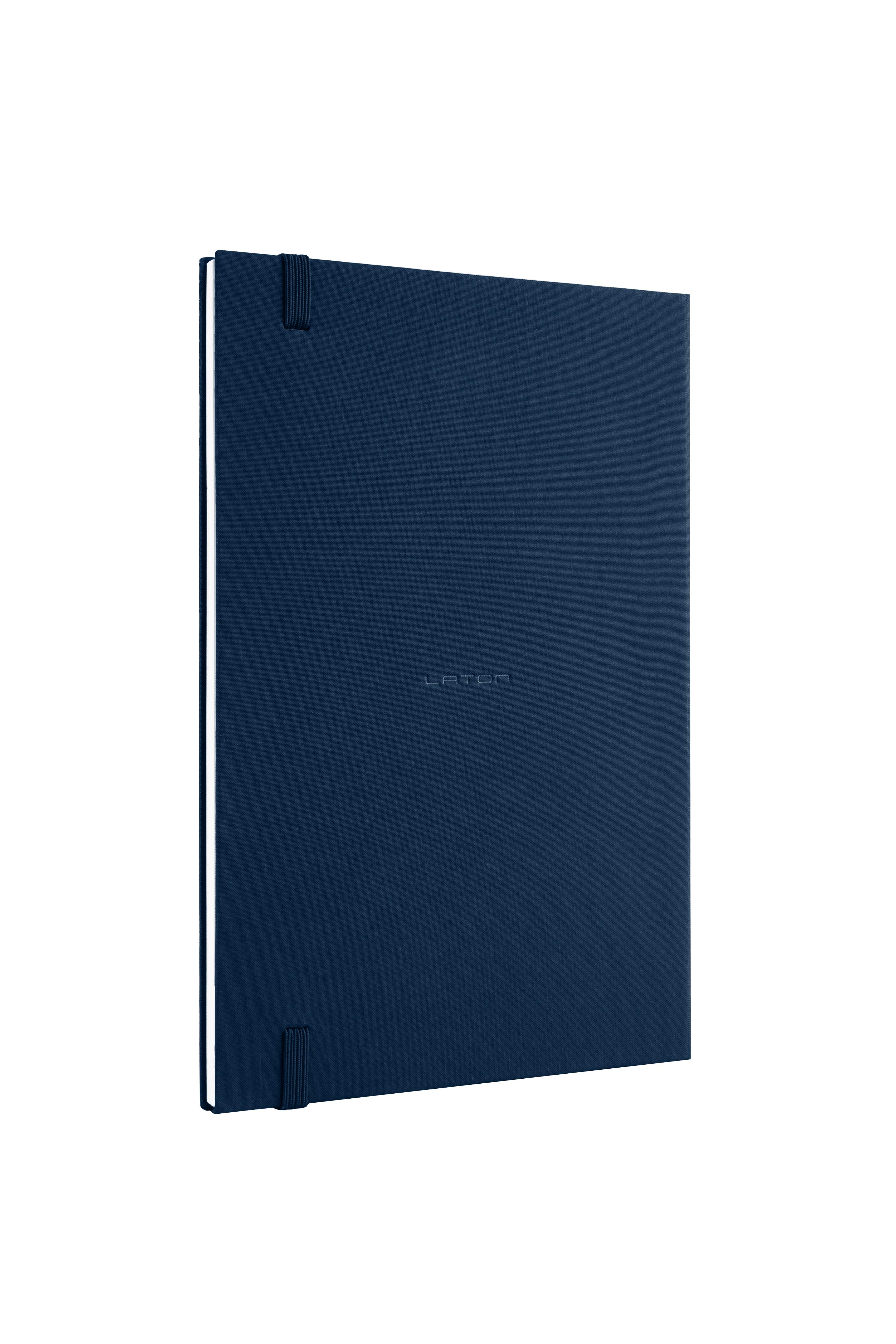 Laton Kokea A5 Keten Kumaş Sert Kapaklı Defter Navy Blue