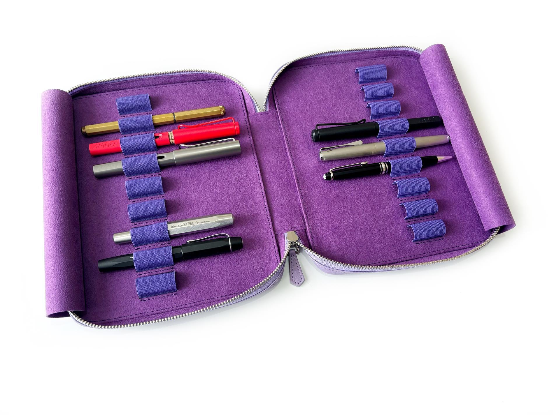 Eng Leather Light Lavender Violet 18'li Deri Kalem Kılıfı