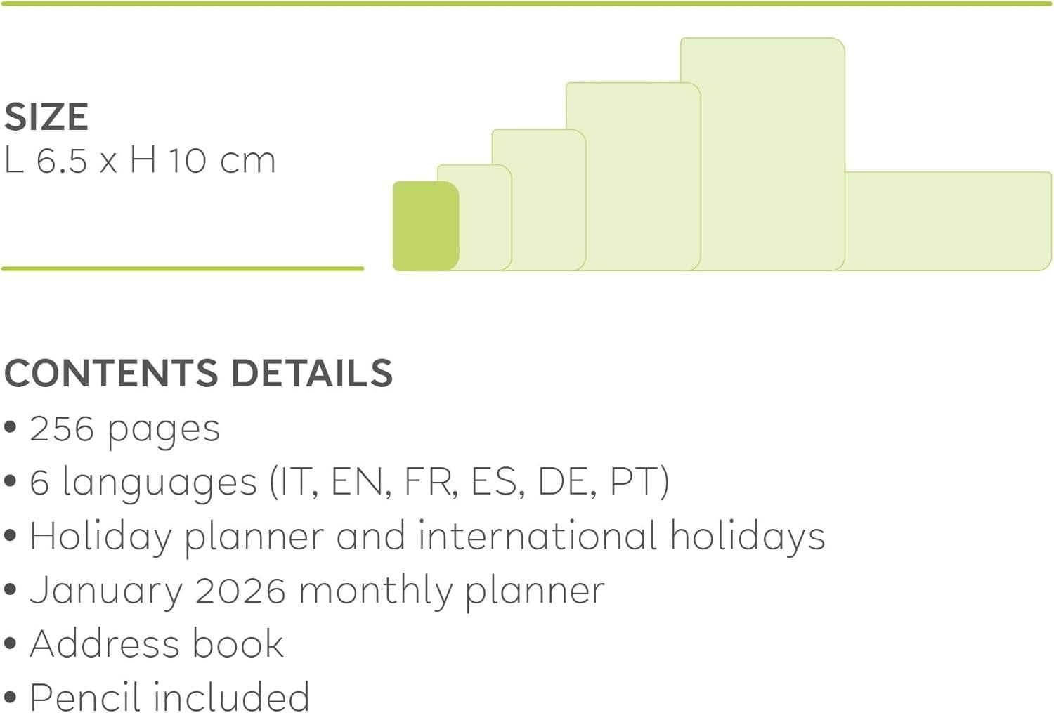 Legami Mini Agenda/Planner Sept. 2024- Dec. 2025 16 Haftalık Ajanda Travel