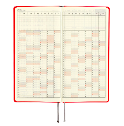 Hobonichi Techo Weeks 2025 Mega Colors: Chili Pepper