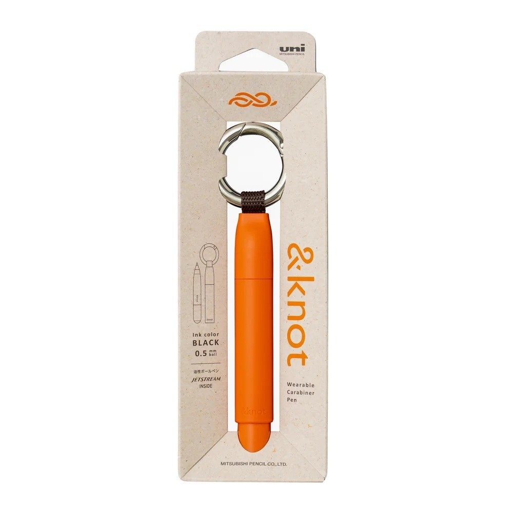 Uni ball & knot Çantaya Takılabilir Jetstream Tükenmez Kalem 0.5 mm Fener Turuncusu