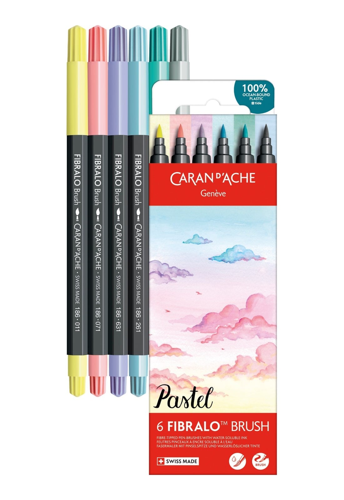 Caran d'Ache Fibralo™ Brush Pastel 6'Lı Keçeli Kalem Seti 186-805