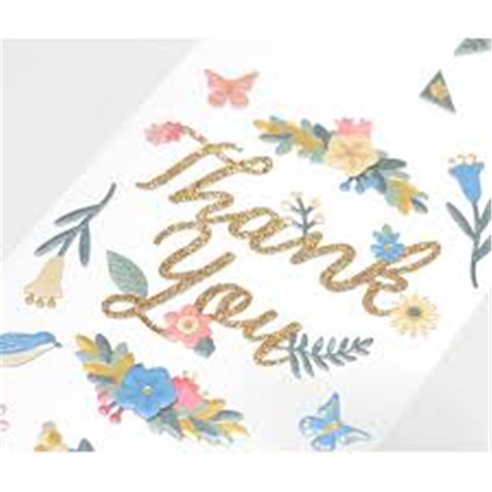 Midori sticker seal title seal thank you flower pattern.
