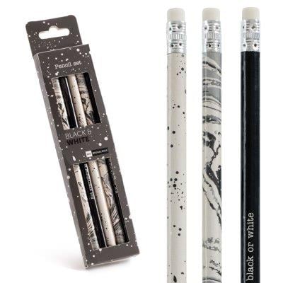 Miquelrius HB Black or White 3'lü Ahşap Gövdeli Kalem Seti