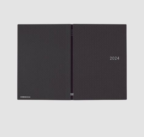 Hobonichi Techo 2024 Black Gingham HON / A5 Size / Daily / Jan start / Mon start - Japanese Edition