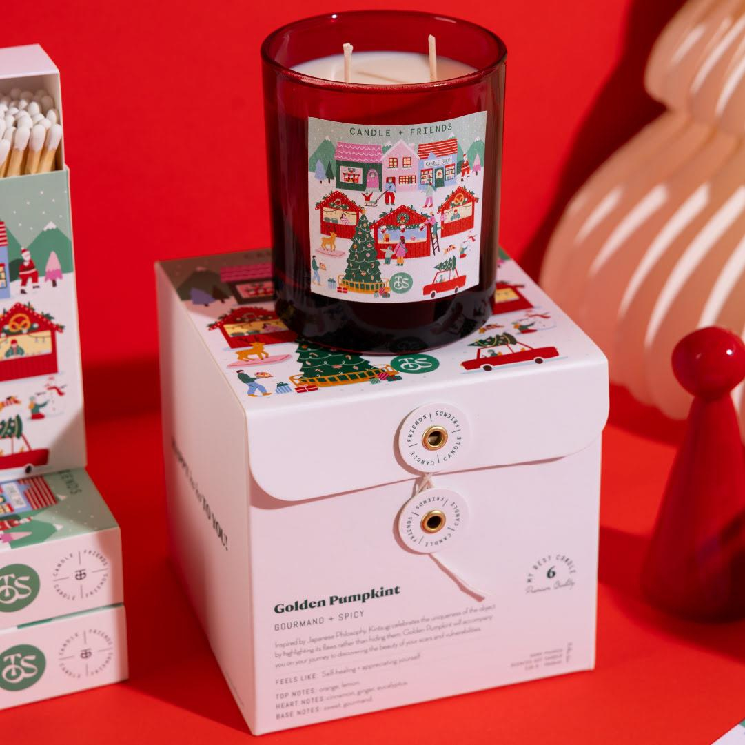 Candle and Friends x To's With Us Christmas Collection Yeni Yıl Cam Mum Medium