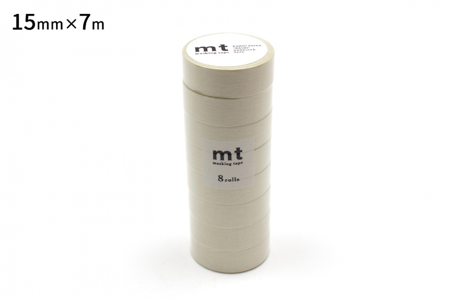 Kamo-i Masking Washi Tape 15mm×7m×8 Rolls Pastel Ivory
