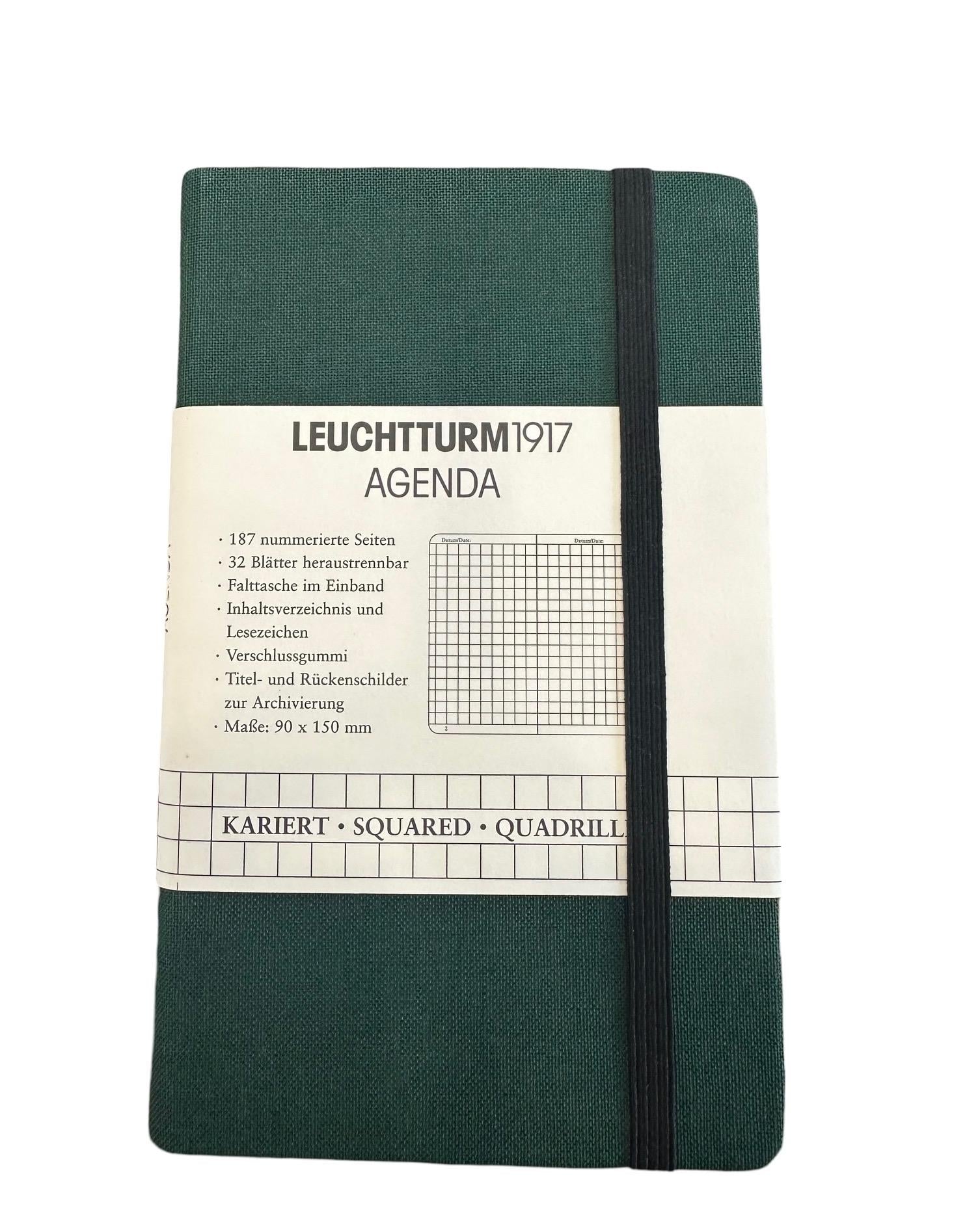 Leuchtturm1917 Limited Edition Kumaş Kapak Siyah Bantlı A6 Kareli Defter Green 326001