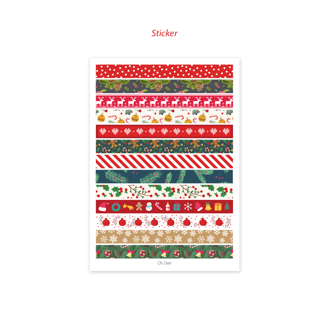 Oh Deer! Sticker, Washi Bant ve Kesme Süsleme Seti