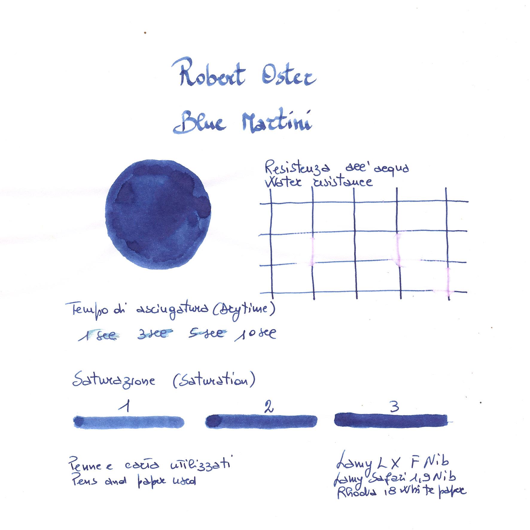Robert Oster Blue Martini Mürekkep