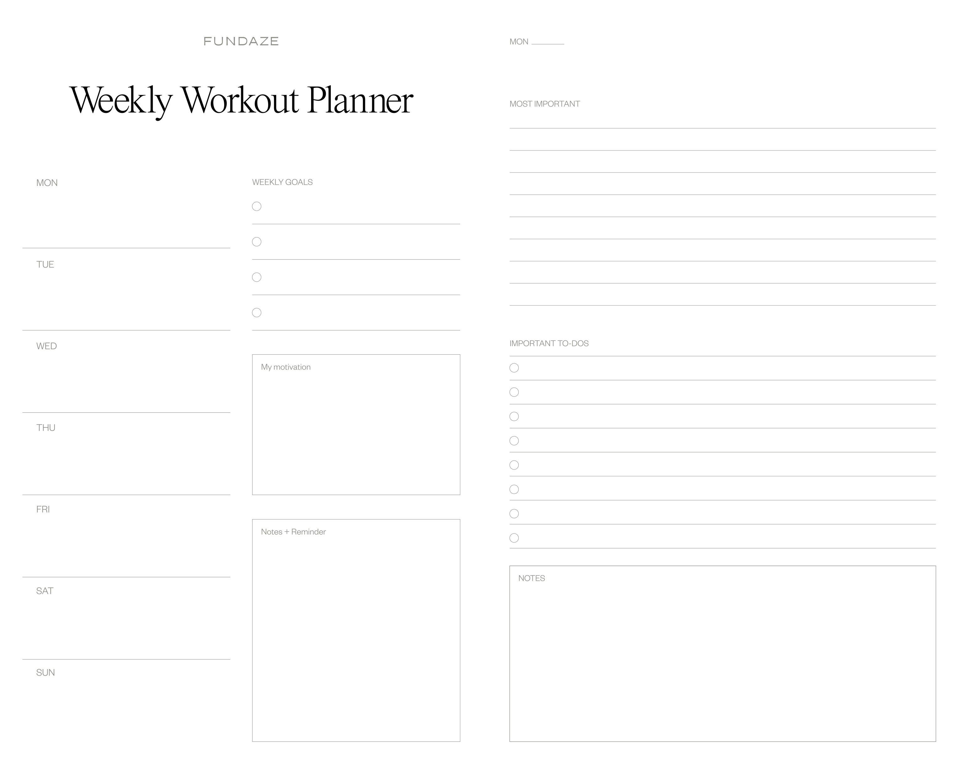 Fundaze Özel Tasarım Daily Planner Mavi