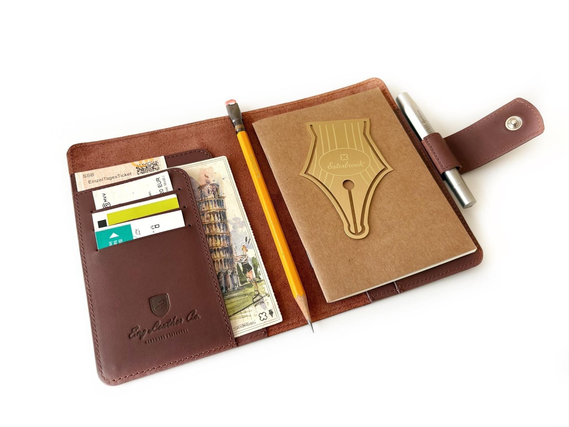Eng Leather A6 Ebatlı Deri Defter Kılıfı ve Organizer - Bordeaux