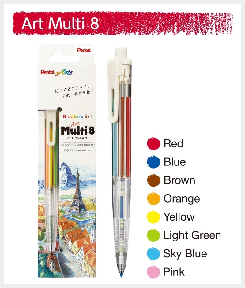 Pentel Arts Multi 8 Set 2.0 mm Renkli Kalem 