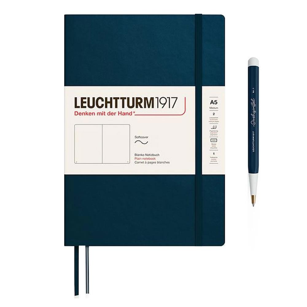 Leuchtturm1917 2025 Colors Orta Boy (A5), Yumuşak Kapak, 123 Sayfa, Çizgisiz Defter Deep Sea 372204