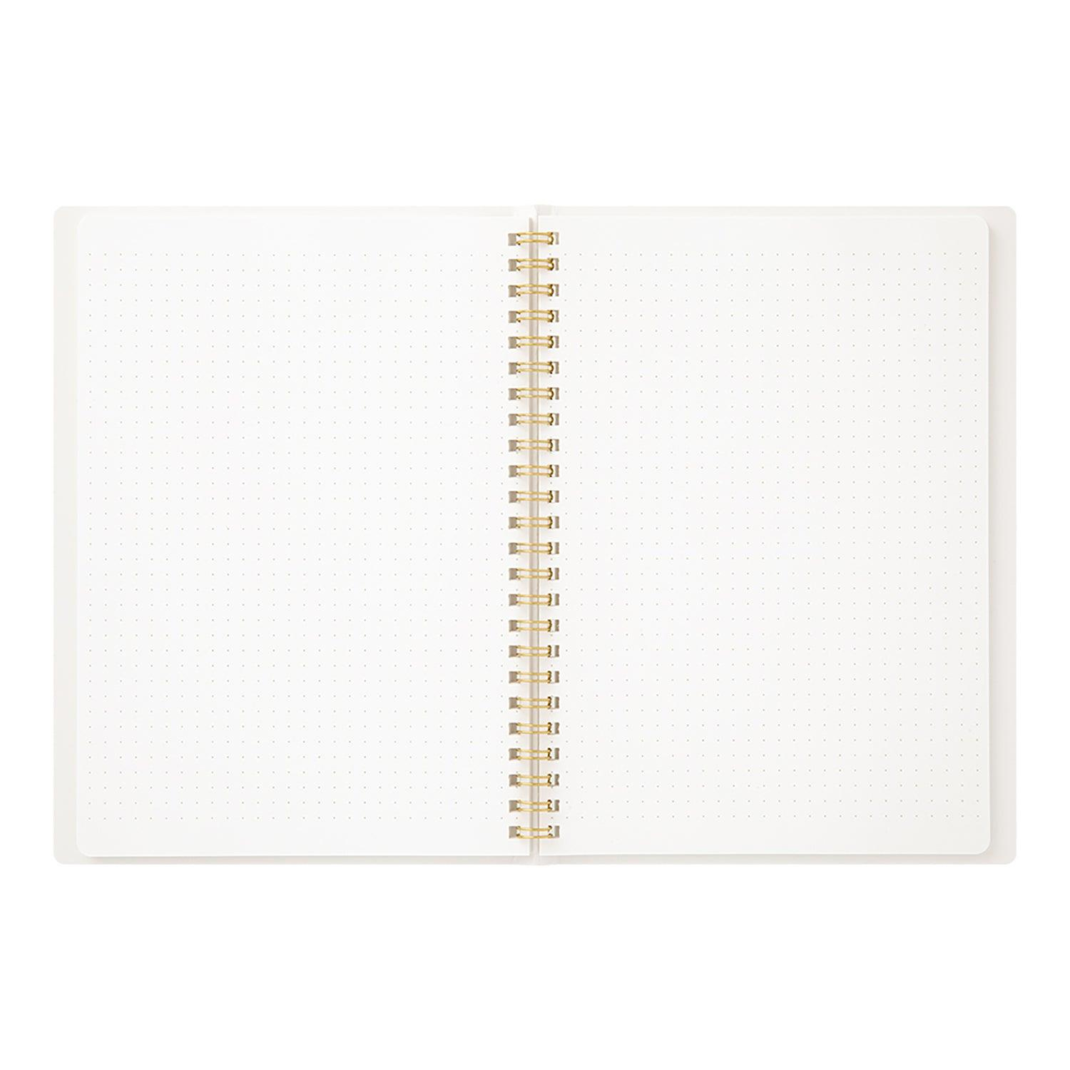 Midori Ring Notebook A5 Color Dotted White