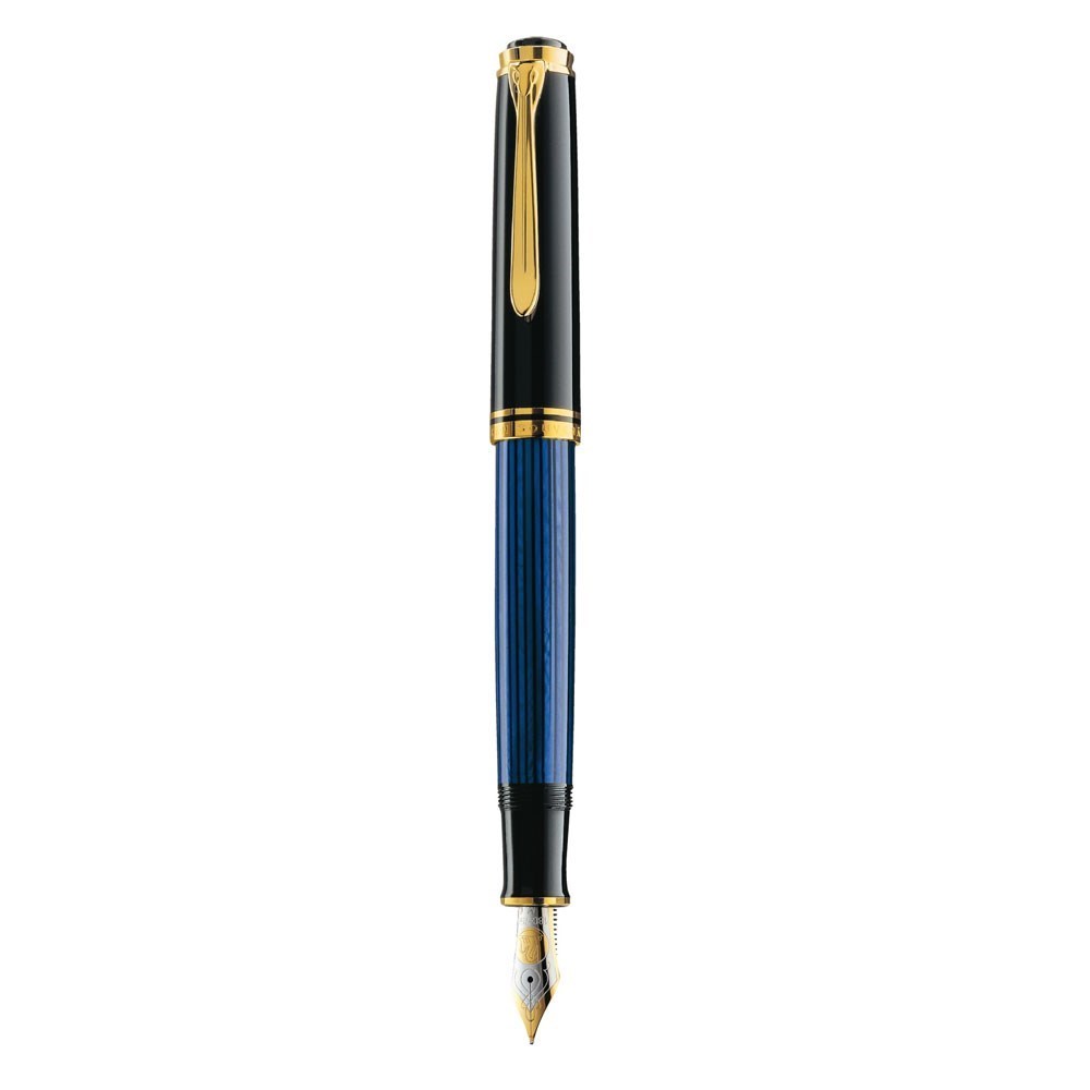 Pelikan Souveran M800 Blue Black Fountain Dolma Kalem EF Uç