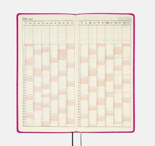 Hobonichi Techo Weeks Japanese Version 2024 Jan. Start Smooth Sangria