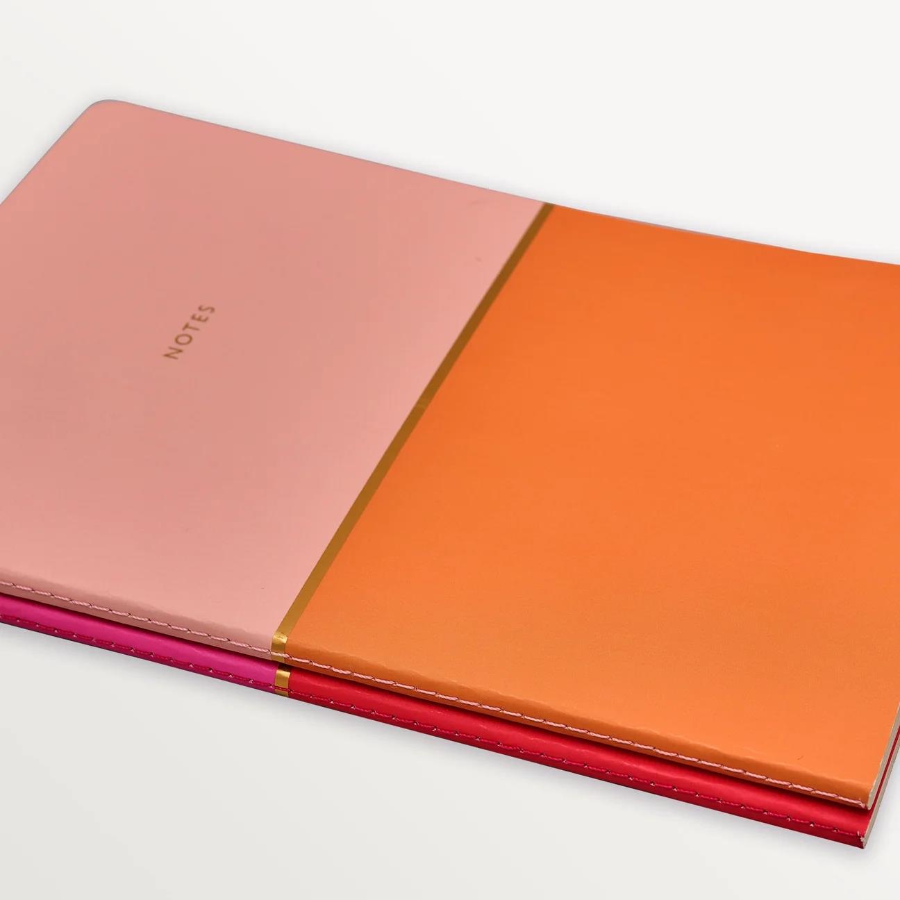 EPISODE COLOURBLOCK DUO PEACH PINK SET OF 2 B5 NOTEBOOKS