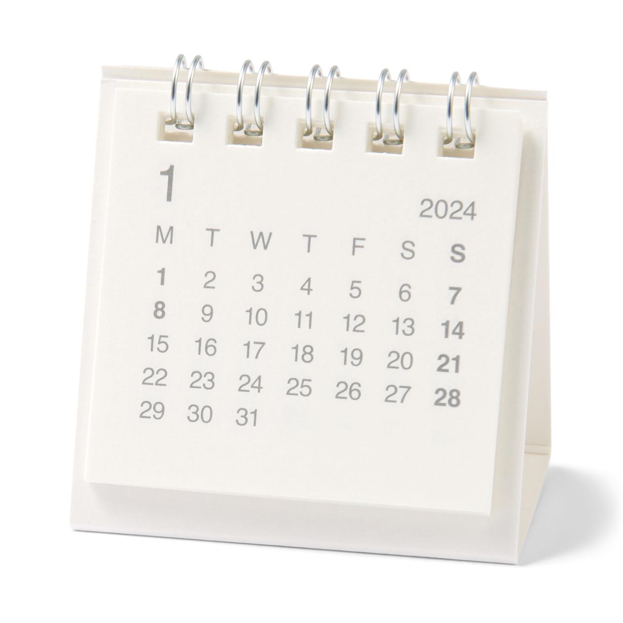 Muji Dec. 2023 - Dec. 2024 Masaüstü Mini Takvim Beyaz
