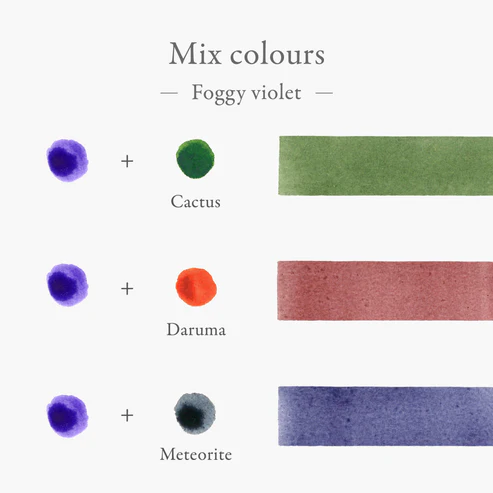 Kakimori Inkstand Colour Karıştırabilir Dolma Kalem Mürekkebi 35 ml - Foggy Violet